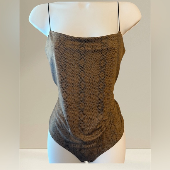 Chic Snake Print Bodysuit Large - Picture 1 of 9